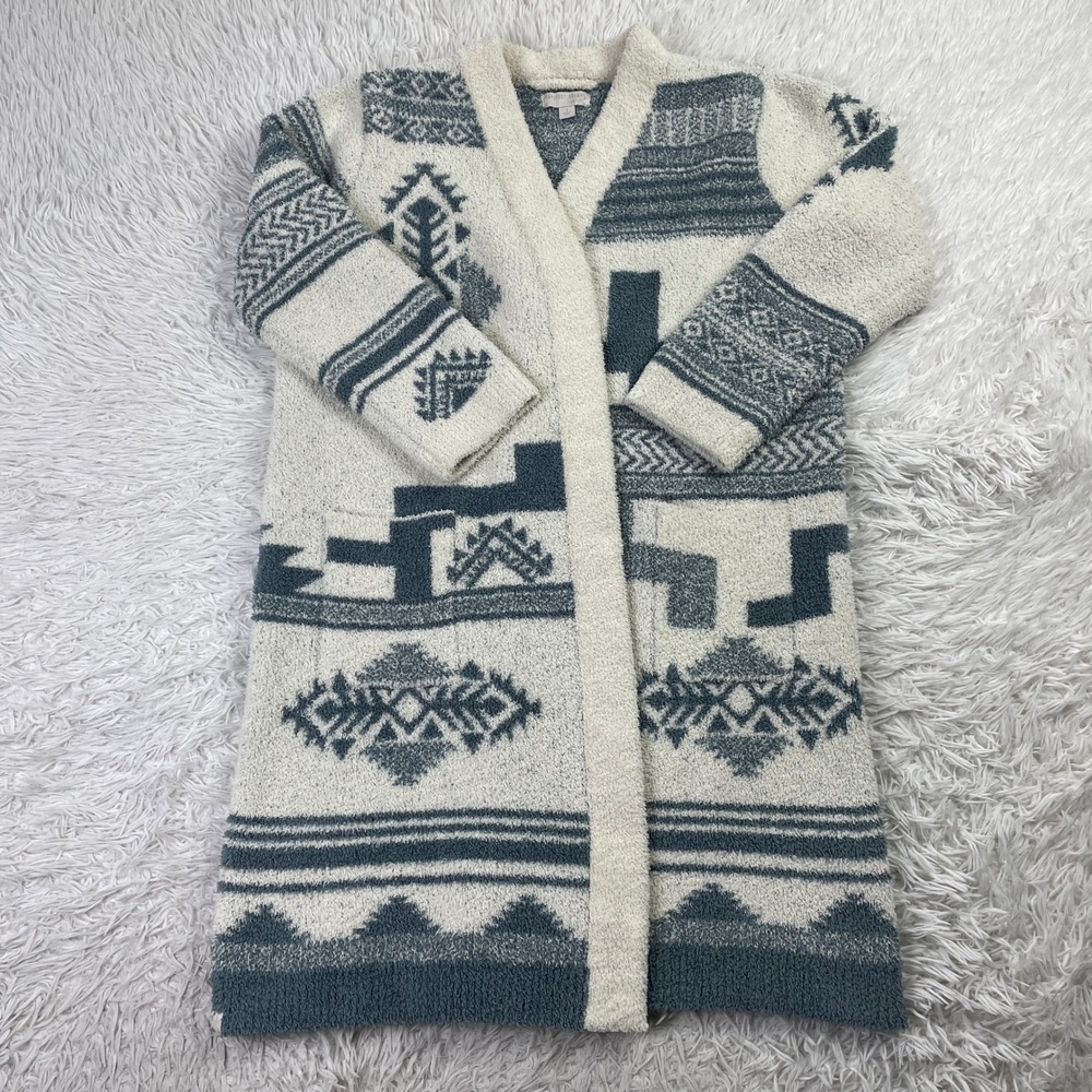 Barefoot Dreams Robe Womens 2 Cream/Dusk Aztec Southwest CozyChic Patchwork